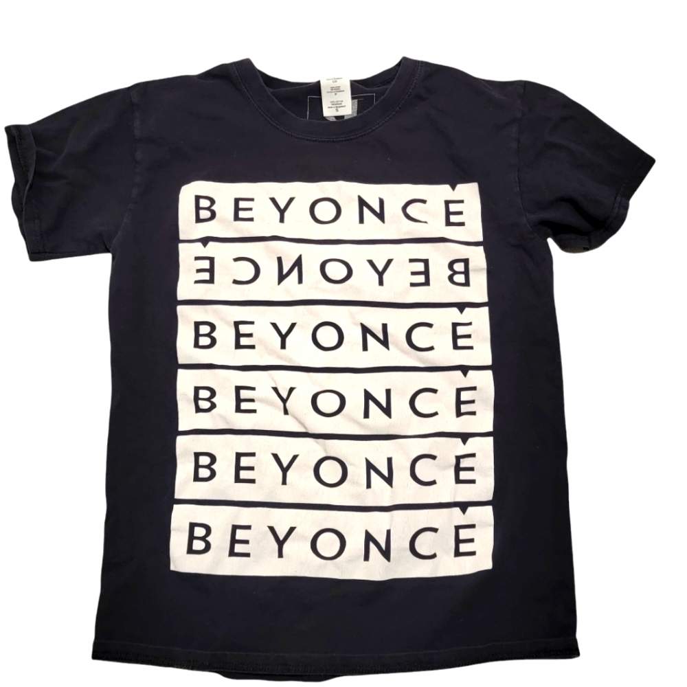 Beyoncé Womens Black White Short Sleeve Graphic Print‎ Pullover T Shirt Size SB